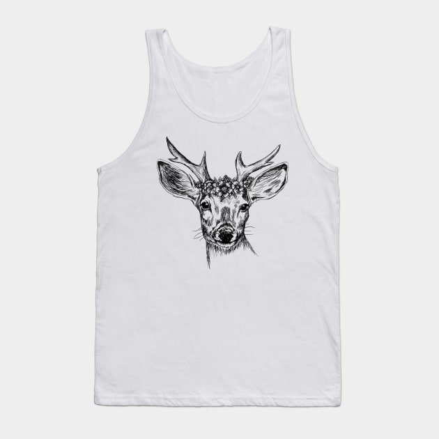 Deer head image Tank Top by rachelsfinelines